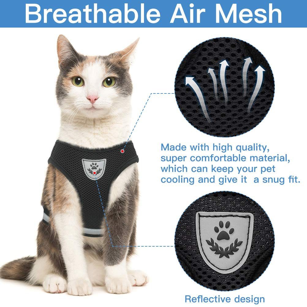 Breathable-Cat-Harness-And-Leash-Escape-Proof-Pet-Clothes-Kitten-Puppy-Dogs-Vest-Adjustable-Easy-Control-2
