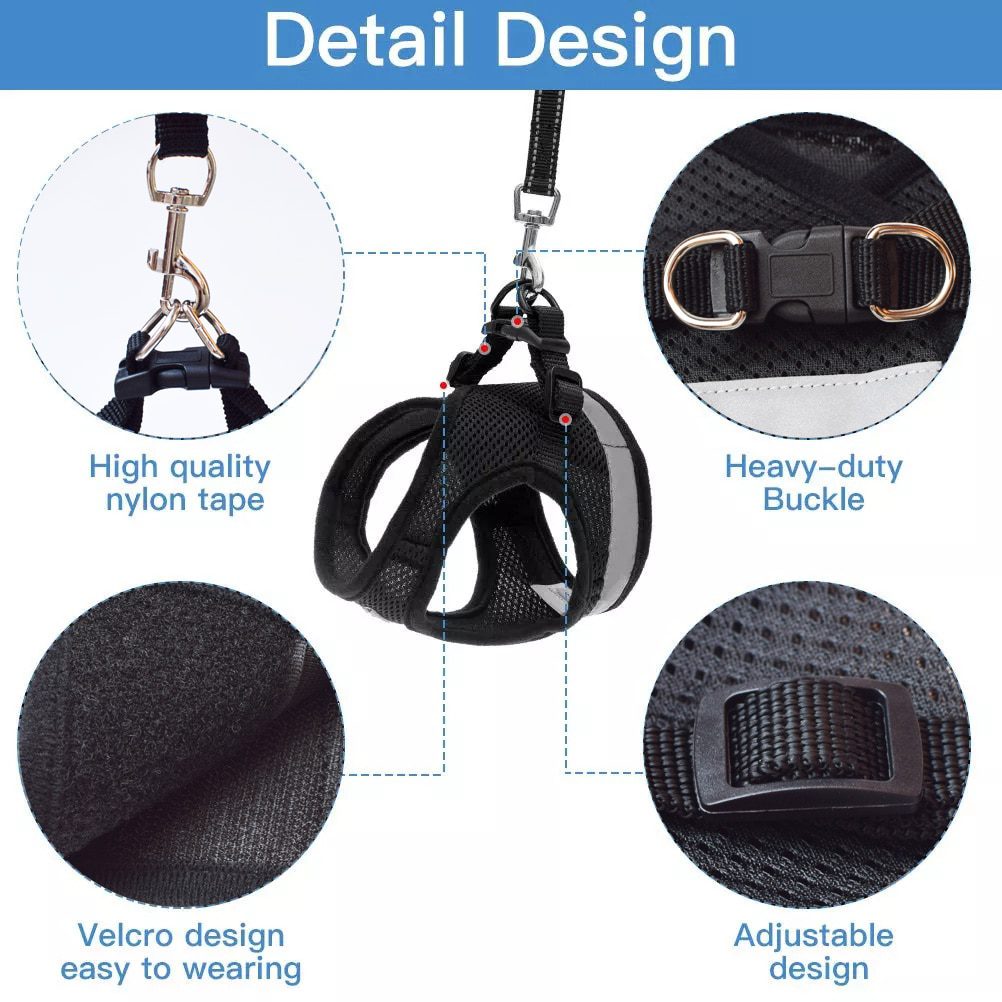 Breathable-Cat-Harness-And-Leash-Escape-Proof-Pet-Clothes-Kitten-Puppy-Dogs-Vest-Adjustable-Easy-Control-3