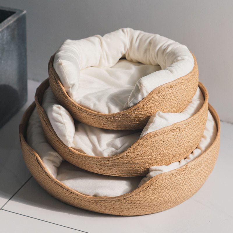 HOOPET-Four-Seasons-Pet-Bed-Kennel-for-Cat-Puppy-Dog-Beds-Sofa-Handmade-Bamboo-Weaving-Cat-4