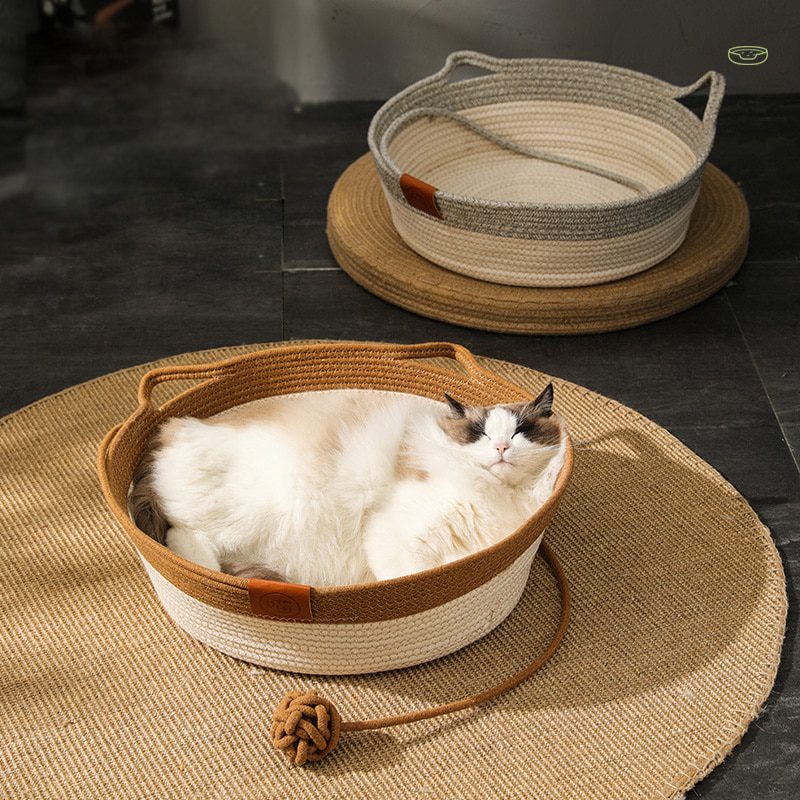 HOOPET-Four-Seasons-Pet-Bed-Kennel-for-Cat-Puppy-Dog-Beds-Sofa-Handmade-Bamboo-Weaving-Cat-5