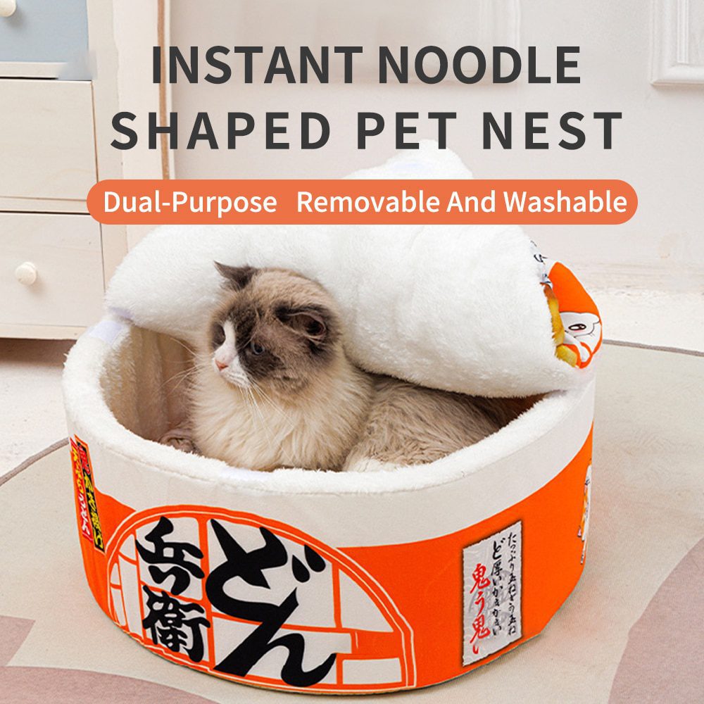Pet-Dog-Cat-House-Kennel-Super-Large-Instant-Noodle-Warm-Dog-Cat-Nest-Beds-Cushion-Udon