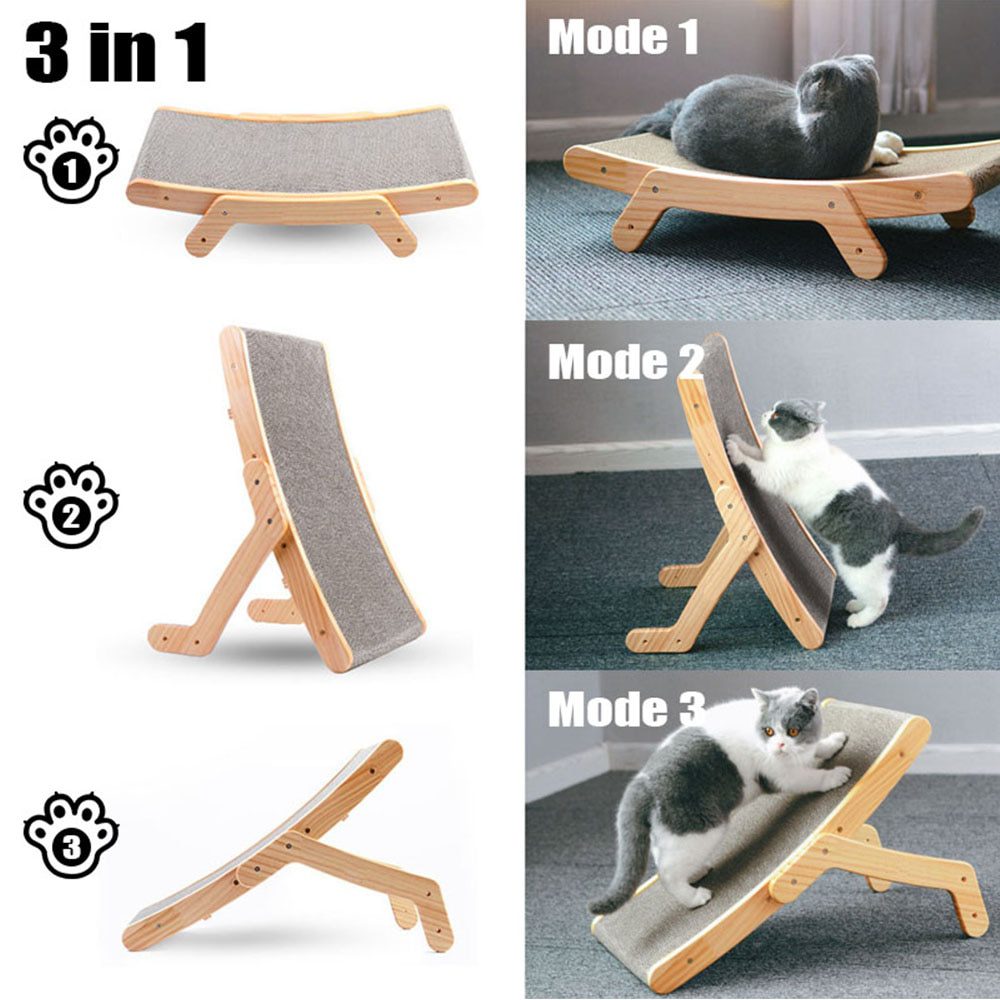 Wooden-Cat-Scratcher-Scraper-Detachable-Lounge-Bed-3-In-1-Scratching-Post-For-Cats-Training-Grinding-2